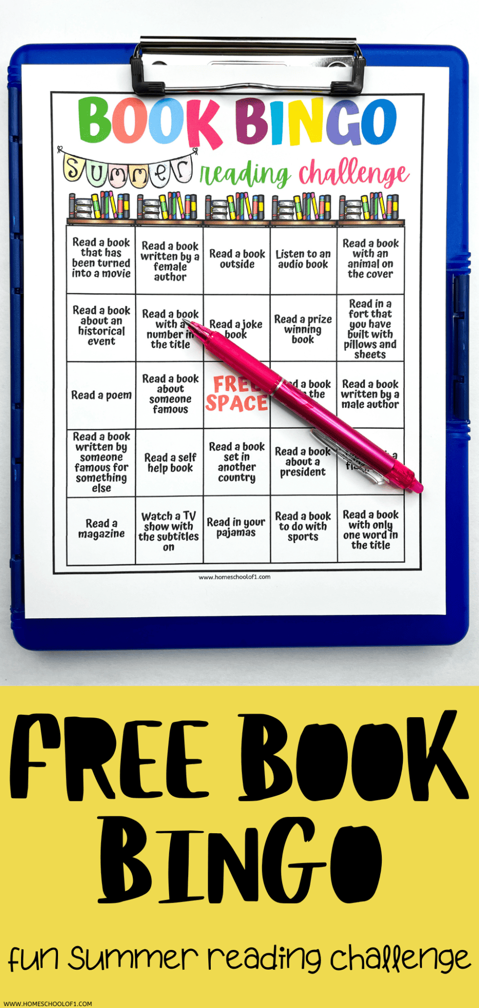 2024 Free Printable Book Bingo: Summer Reading Challenge