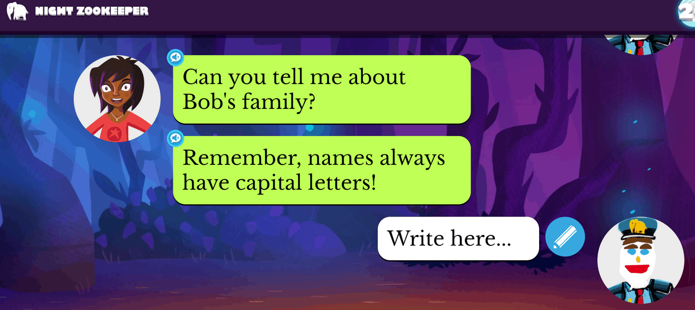 night zookeeper questions: can you tell me about Bob's family?