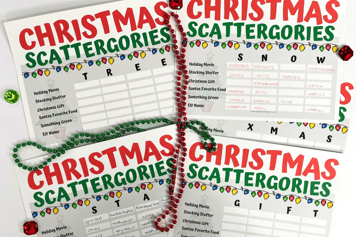 free printable christmas scattergories