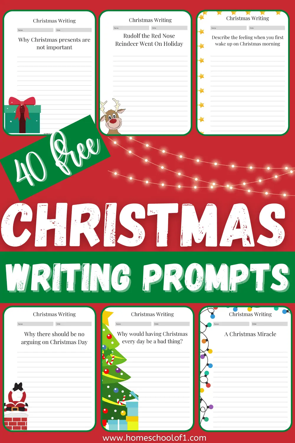 40 Free Christmas Writing Prompt Printables For Kids Aged 5 14