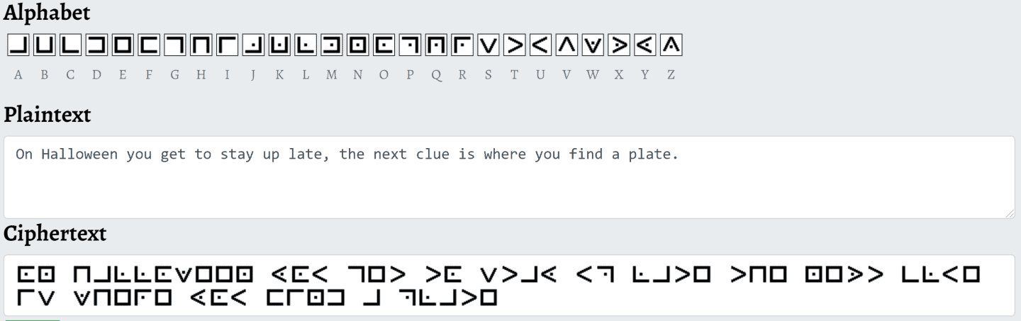 Pigpen cipher clue