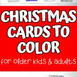 Christmas cards for teens to color