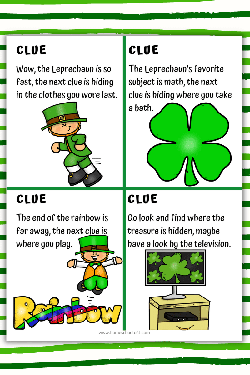 Free St Patrick's Day Scavenger Hunt That Rhyme