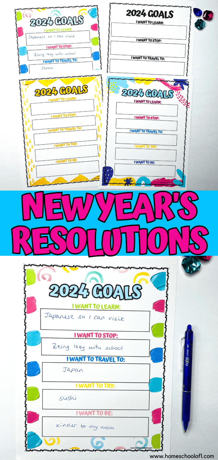 Free New Year's Resolution Printable For Kids in 2024