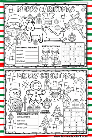 4 Free Printable Christmas Placemats for Fun at the Table