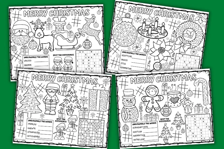 printable christmas placemats