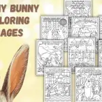 Funny bunny coloring pages