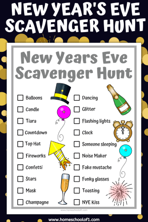 New Year’s Eve Scavenger Hunt (Free Printable)