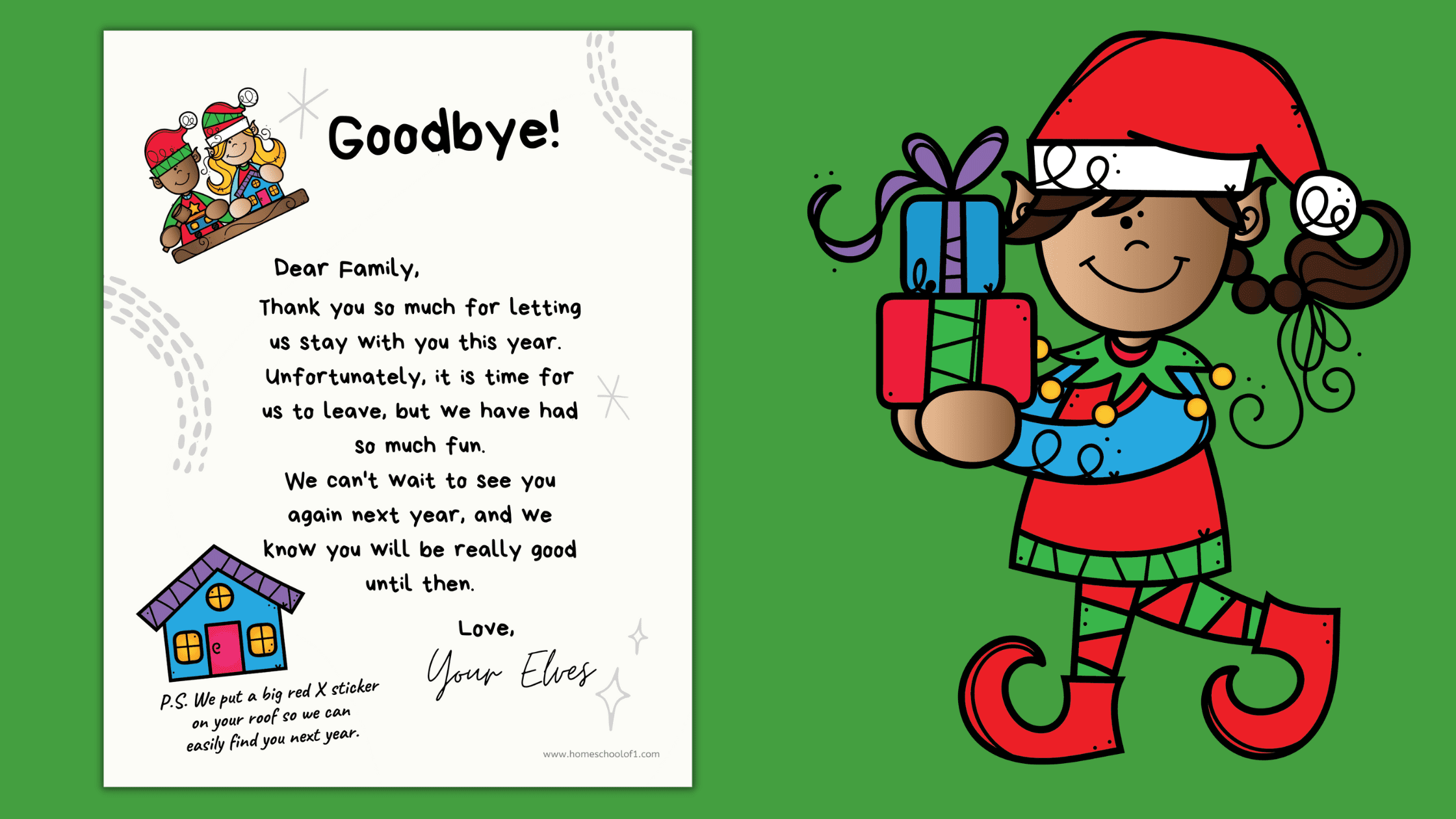 Elf Goodbye Letter Free Printable