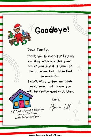 Free Elf on the Shelf Goodbye Letter To Print Out