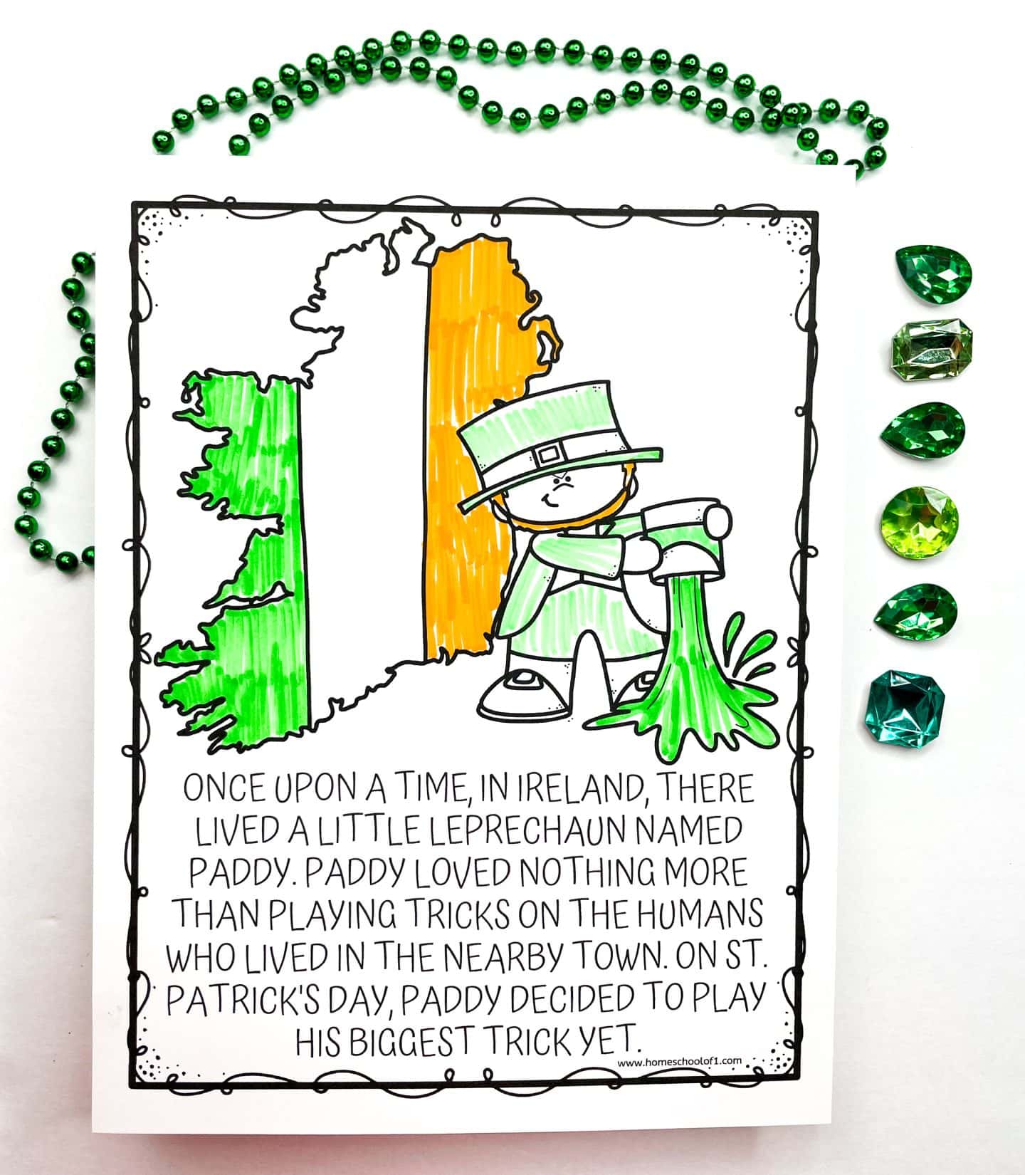 irish coloring page free printable