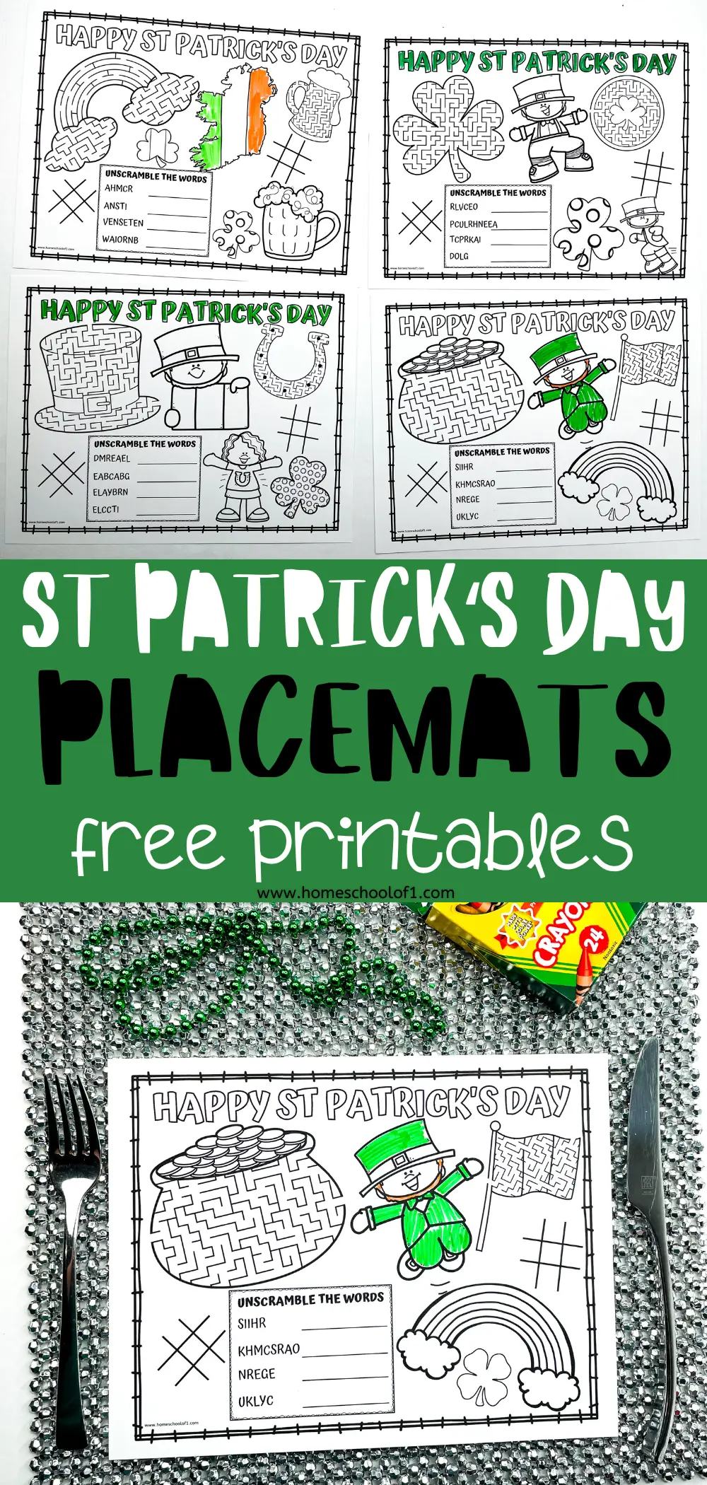 st patrick's day placemats free printable