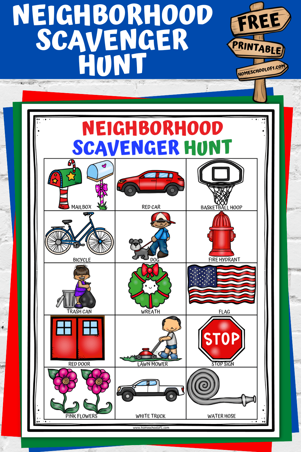 Free Neighborhood Scavenger Hunt Printable: Let's Go Outside