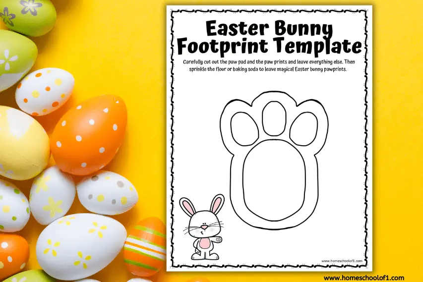 easter bunny footprint stencil printable