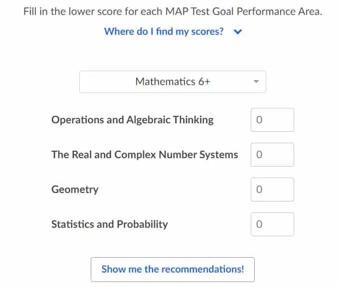 Mapping test Khan Academy Math