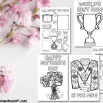 mothers day printable cards to color