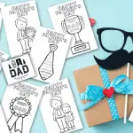 Fathers Day Coloring Cards