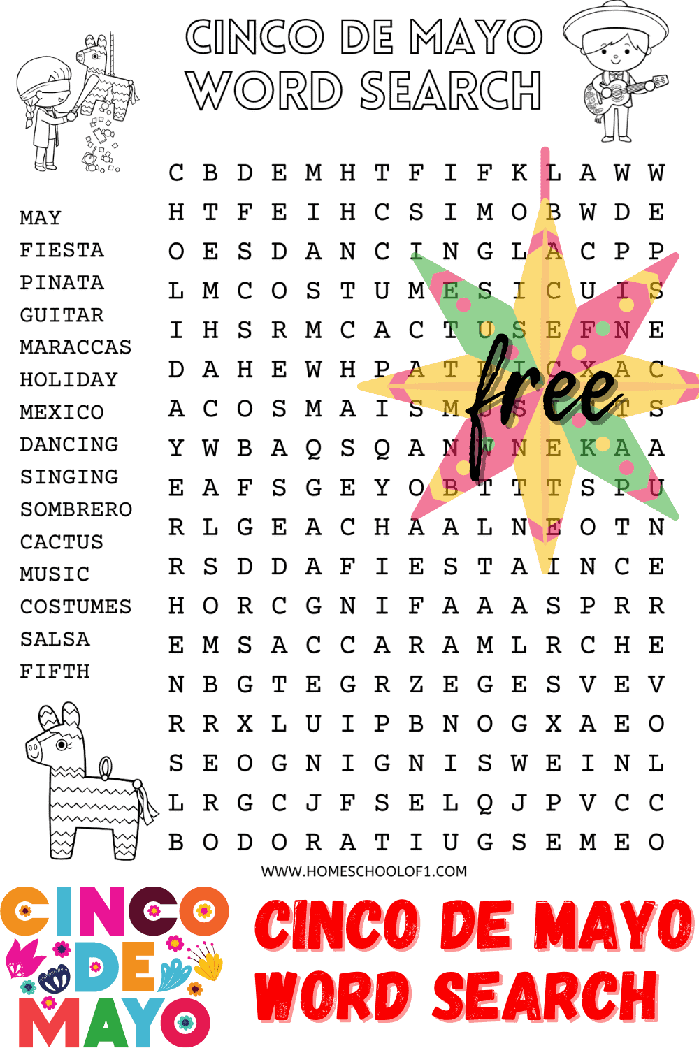 Cinco De Mayo Word Search Free Printable