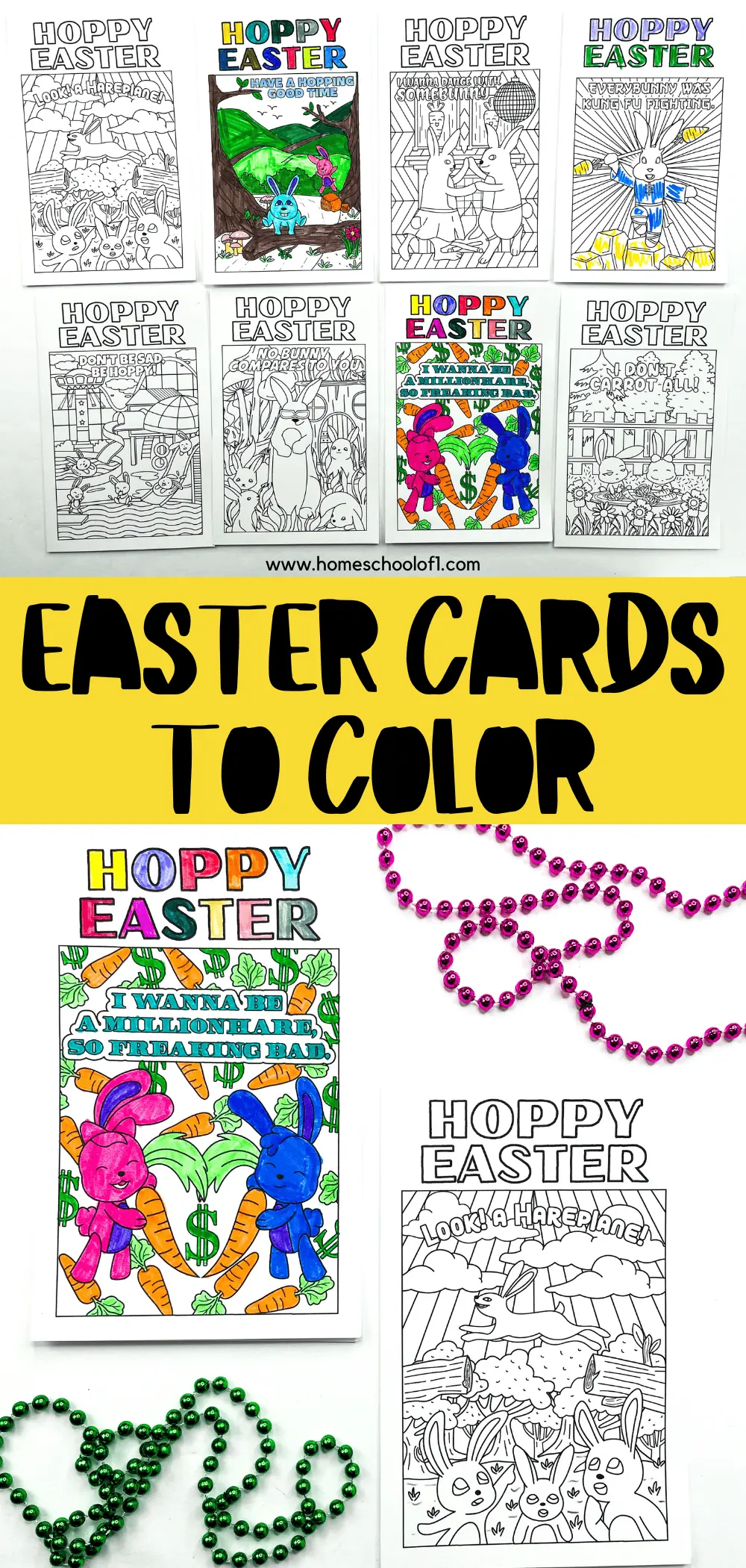 free printable easter coloring cards