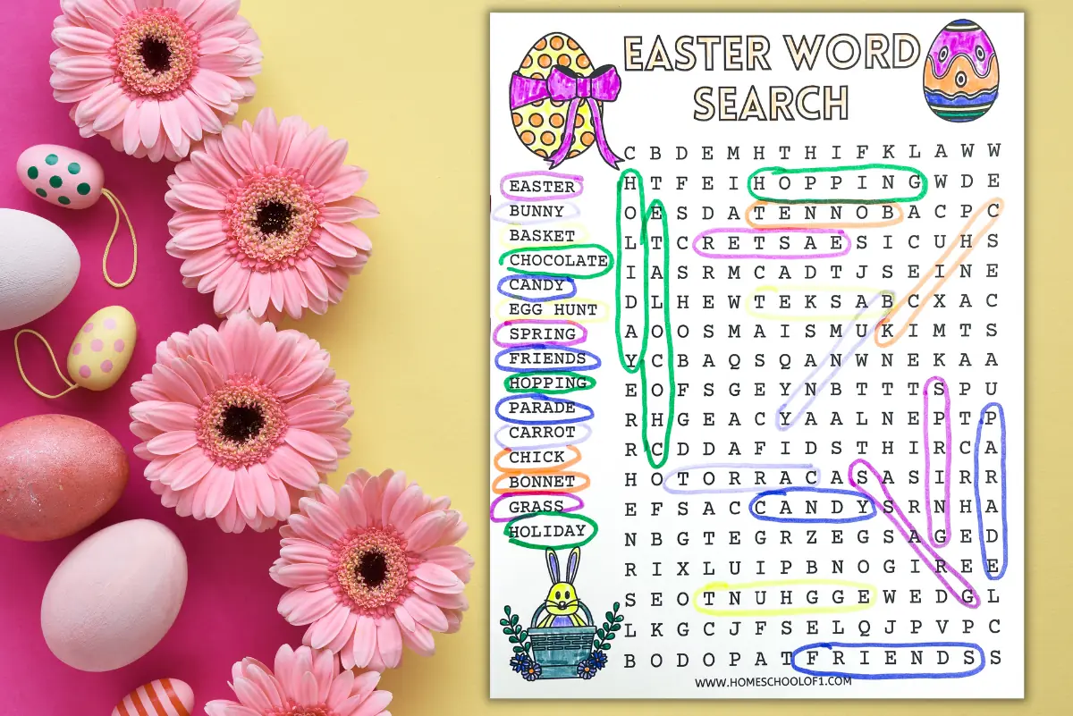 free printable easter word search