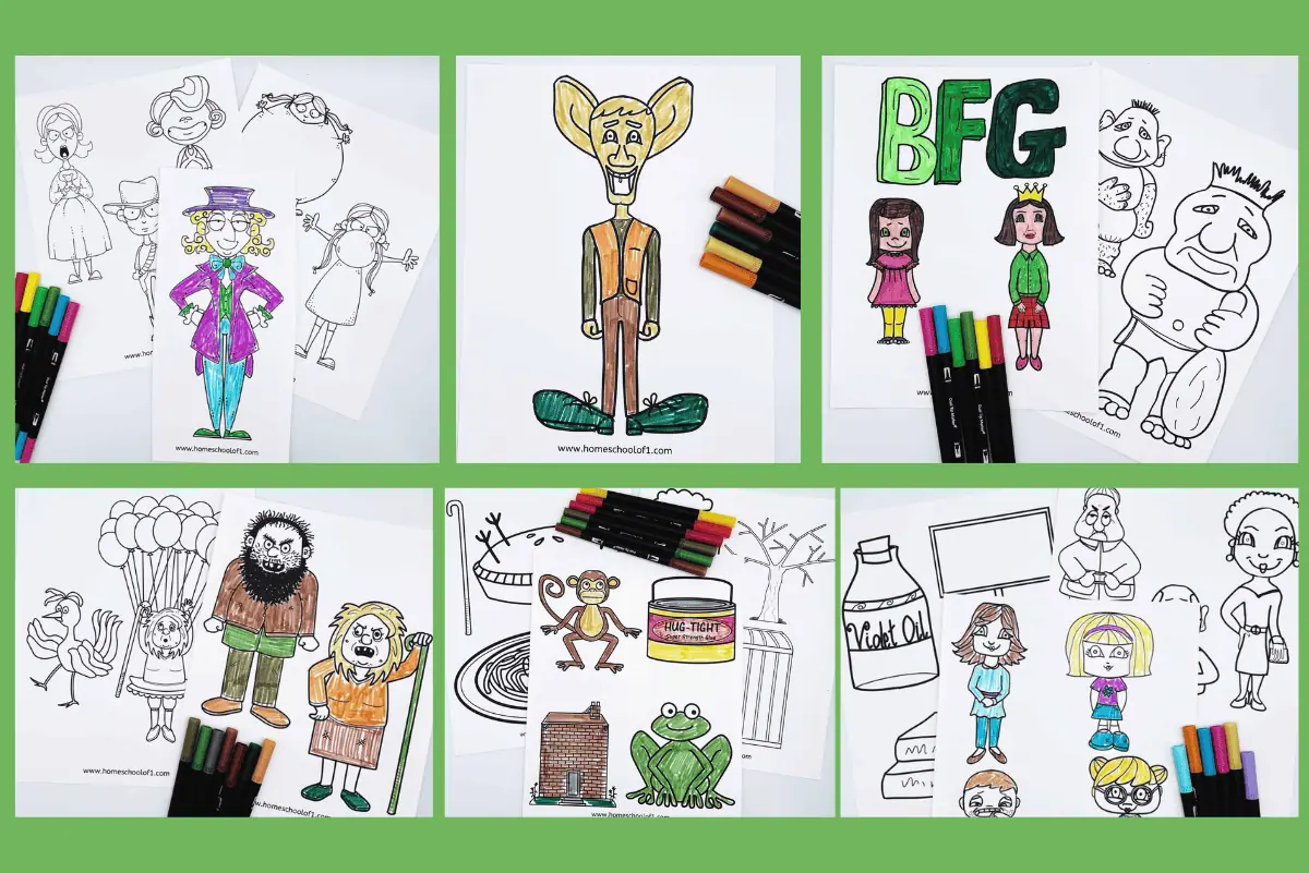 free roald dahl colouring sheets