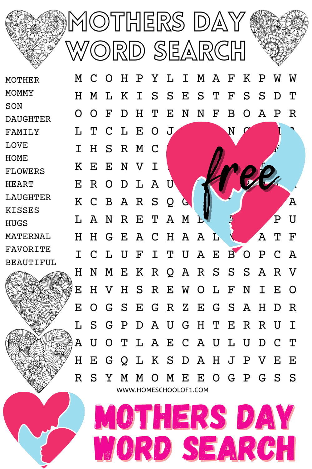 mothers day word search