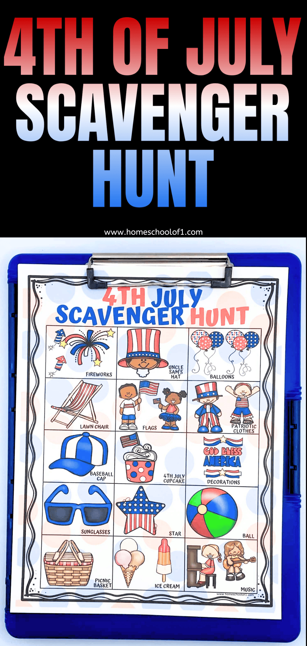 Free 4th of July Scavenger Hunt Printable