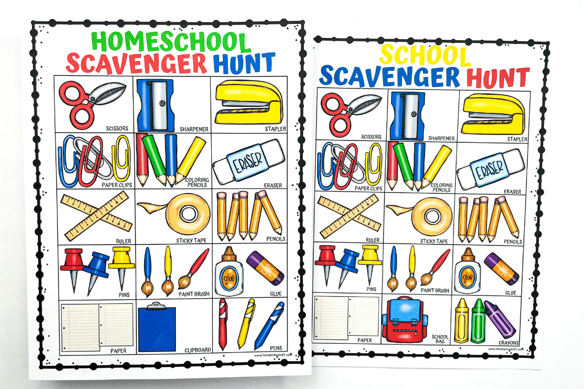 Free First Day of School Scavenger Hunt Printable