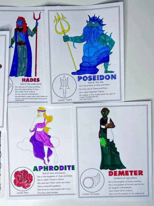 greek gods worksheets