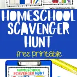 first day of homeschool scavenger hunt