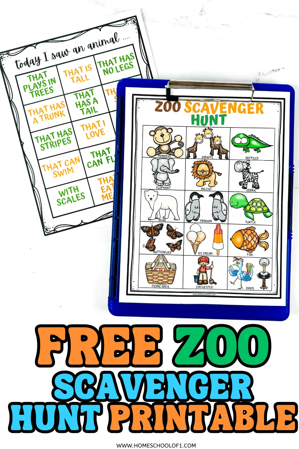 free zoo scavenger hunt printable