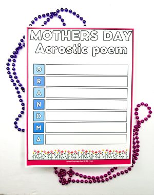 Mother's Day Acrostic Poem Template (3 Free Printables)