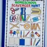 homeschool scavenger hunt on clipboard