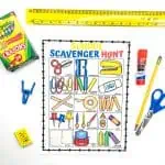 schoool scavenger hunt free printable