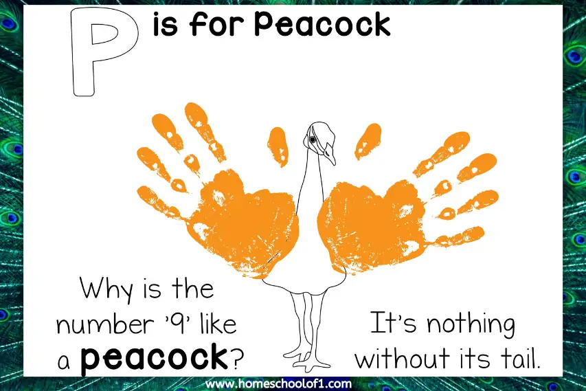 Peacock Handprint template