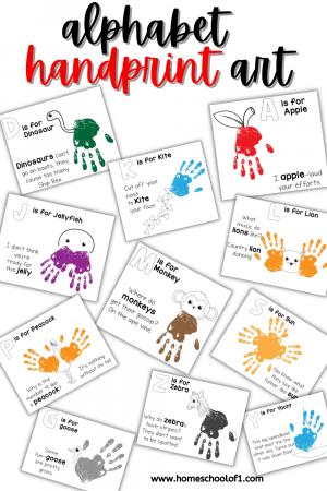 A-Z Alphabet Handprint Art - 26 Free Templates