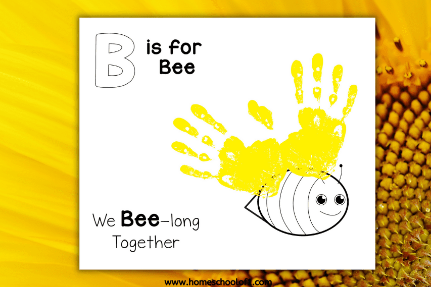 B Is For Bee Handprint | Learn The Letter B (Free Printable)