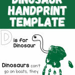 D is for dinosaur handprint template