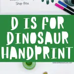 d is for dinosaur handprint TEMPLATE