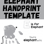 e is for elephant handprint