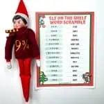 elf on the shelf word scramble answers