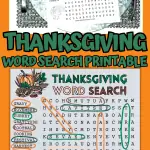 free thanksgiving word search printable