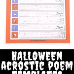 halloween acrostic poem templates