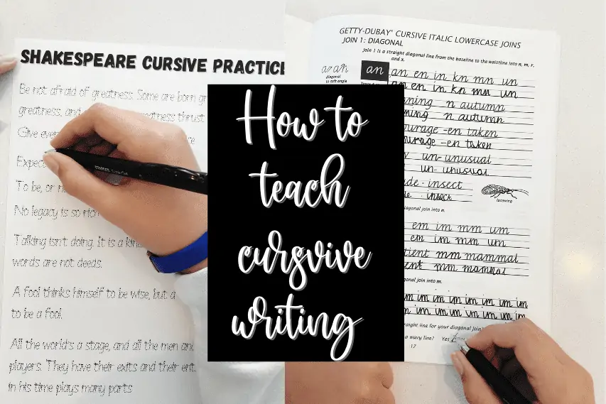 how to teach cursive writing