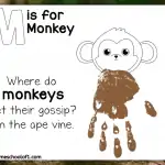 m is for monkey handprint