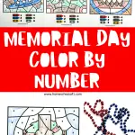 memorial day color by number worksheets