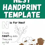 n is for nest handprint template