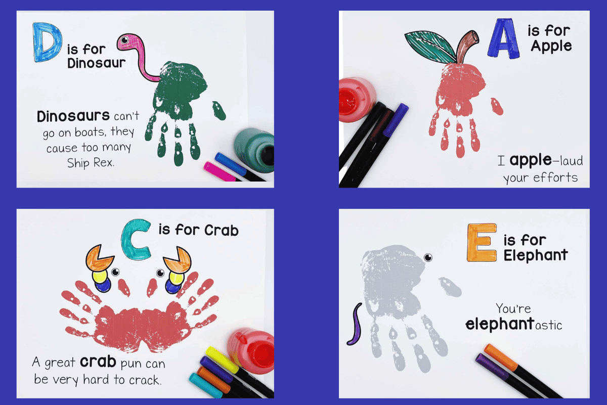 A-Z Free Alphabet Handprint Art