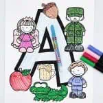 coloring page letter a