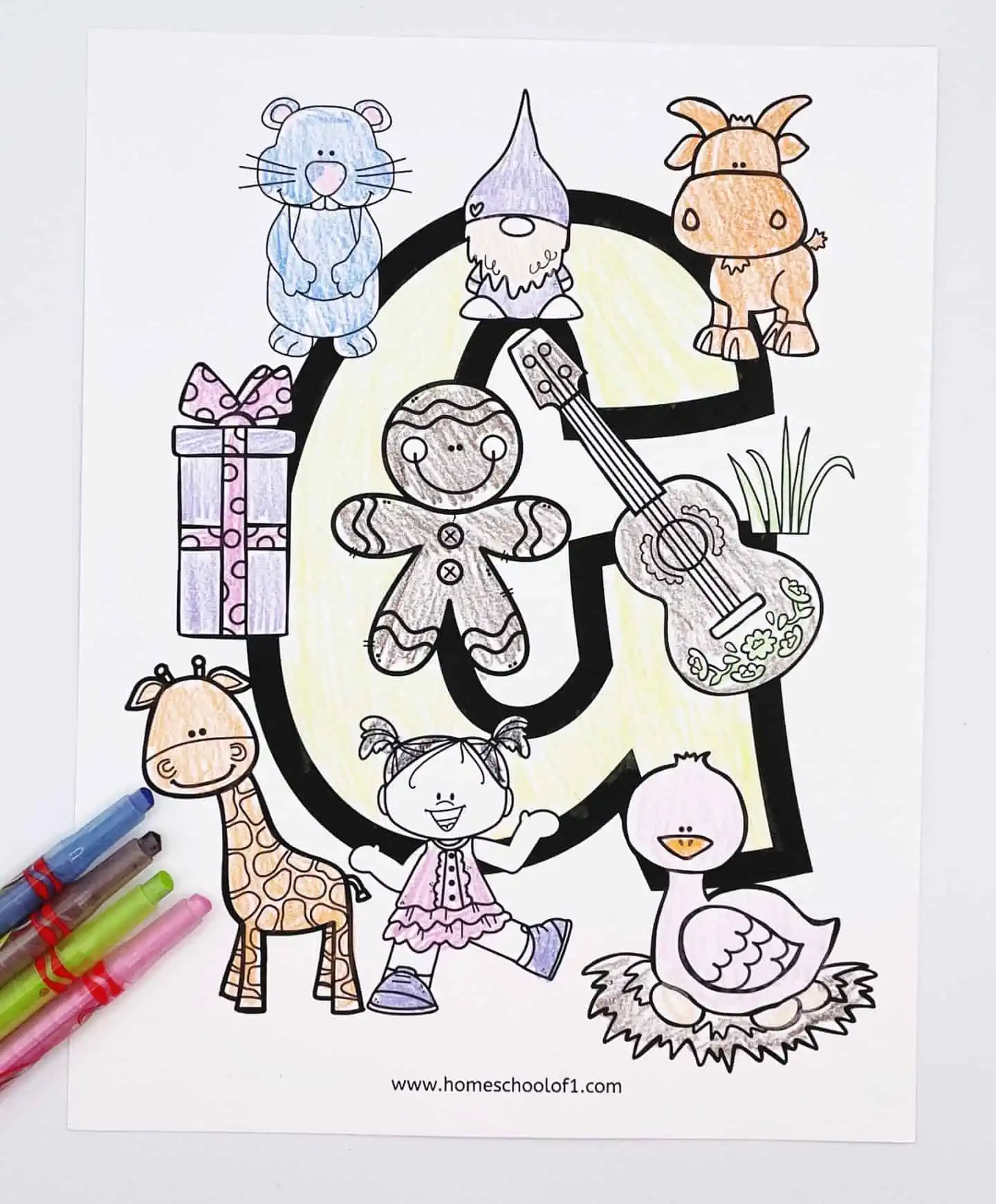 coloring page letter g